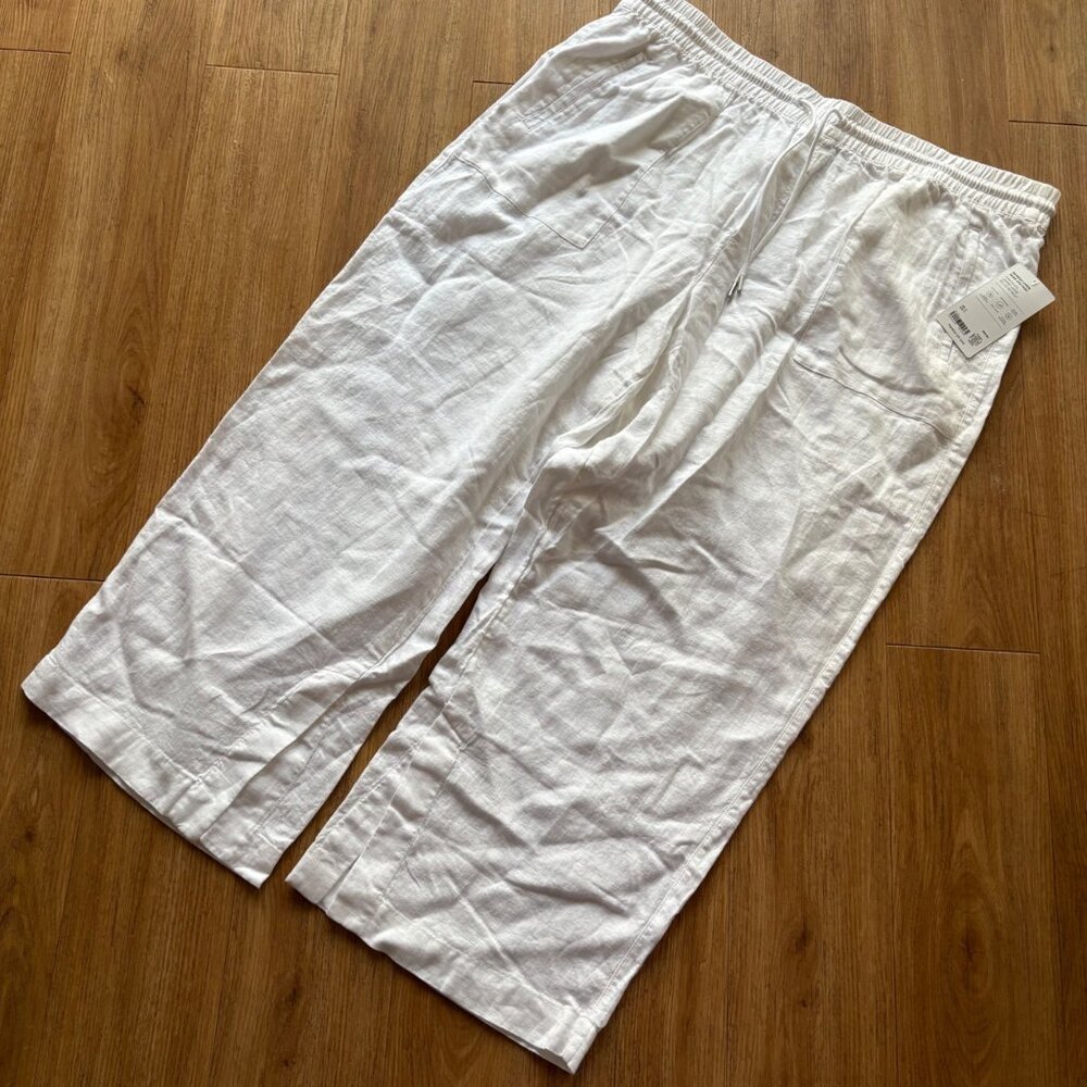 Athleta Retreat Linen Wide Leg Pants White NWT Women’s Size 20